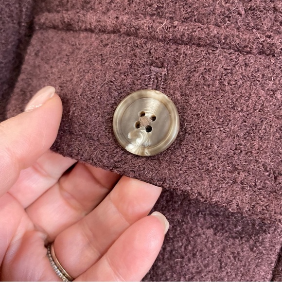 Joie | Mulberry Color Wool Blend Boiled Cropped Shacket - Picture 8 of 10